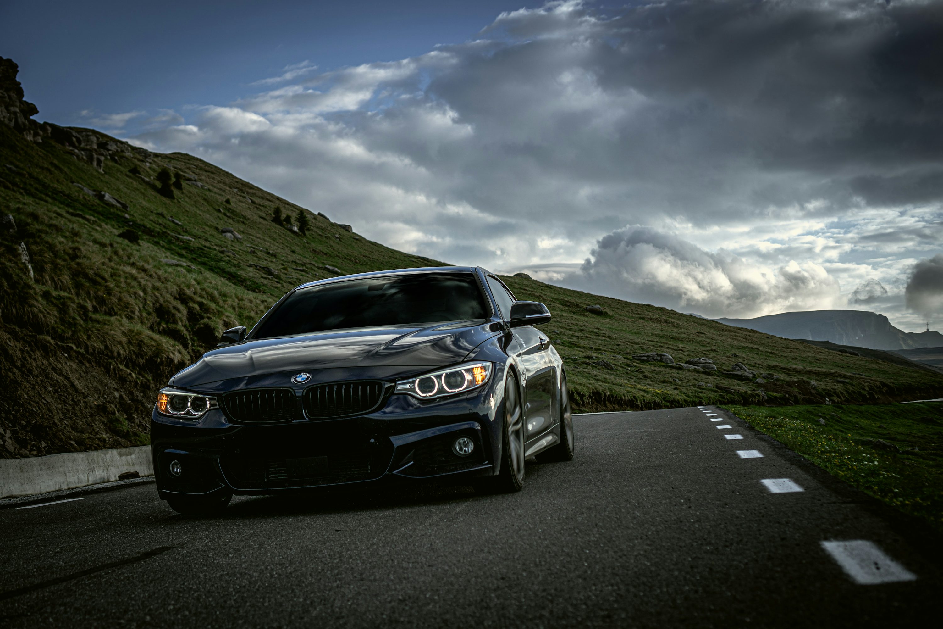 BMW on scenic road